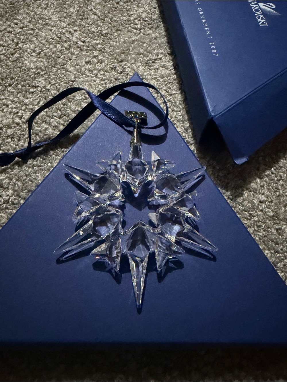 Swarovski crystal 2007 annual Christmas snowflake ornament original packaging